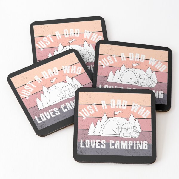 Item preview, Just a dad who loves camping outdoors lover retro design designed and sold by DesignsVault.