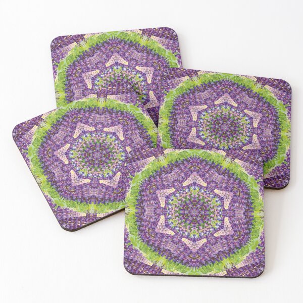 Item preview, Lupin Flower Kaleidoscope Mandala in Purples, Pink and Green designed and sold by BoundedChaos.