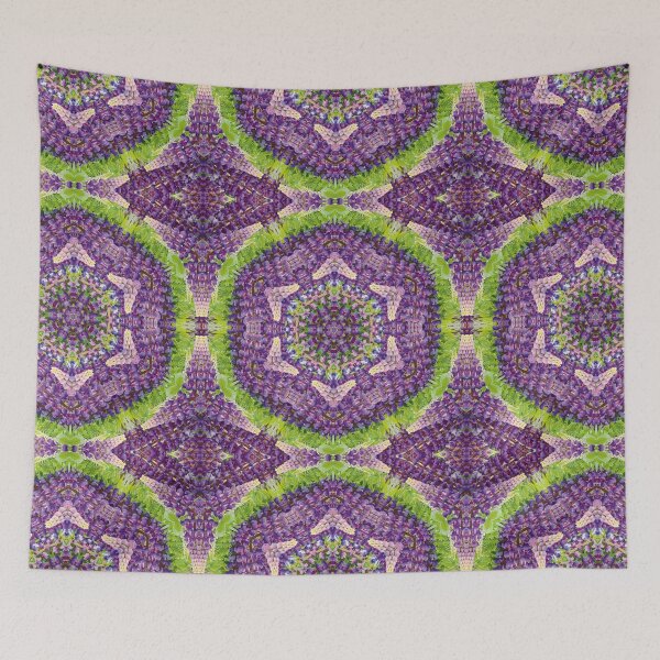 Item preview, Lupin Flower Kaleidoscope Mandala in Purples, Pink and Green designed and sold by BoundedChaos.