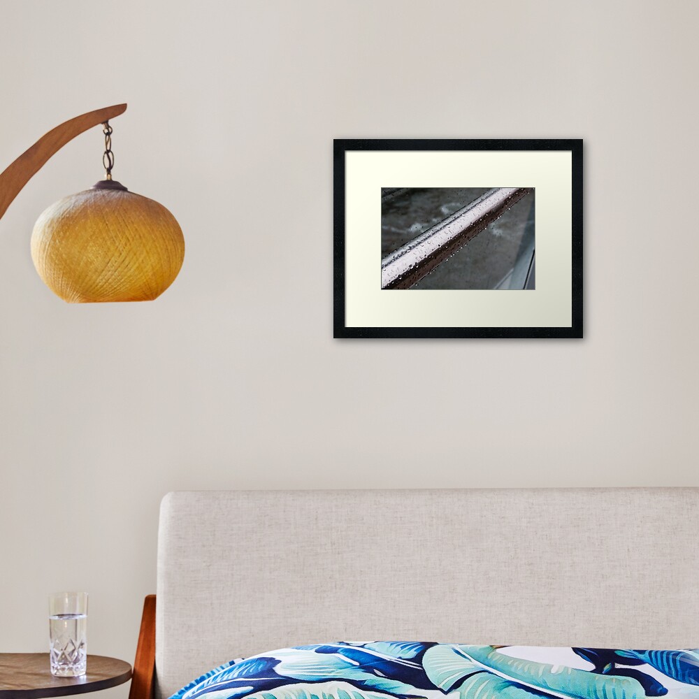 Raindrops on a Railing, Bolzano/Bozen, Italy Framed Art Print