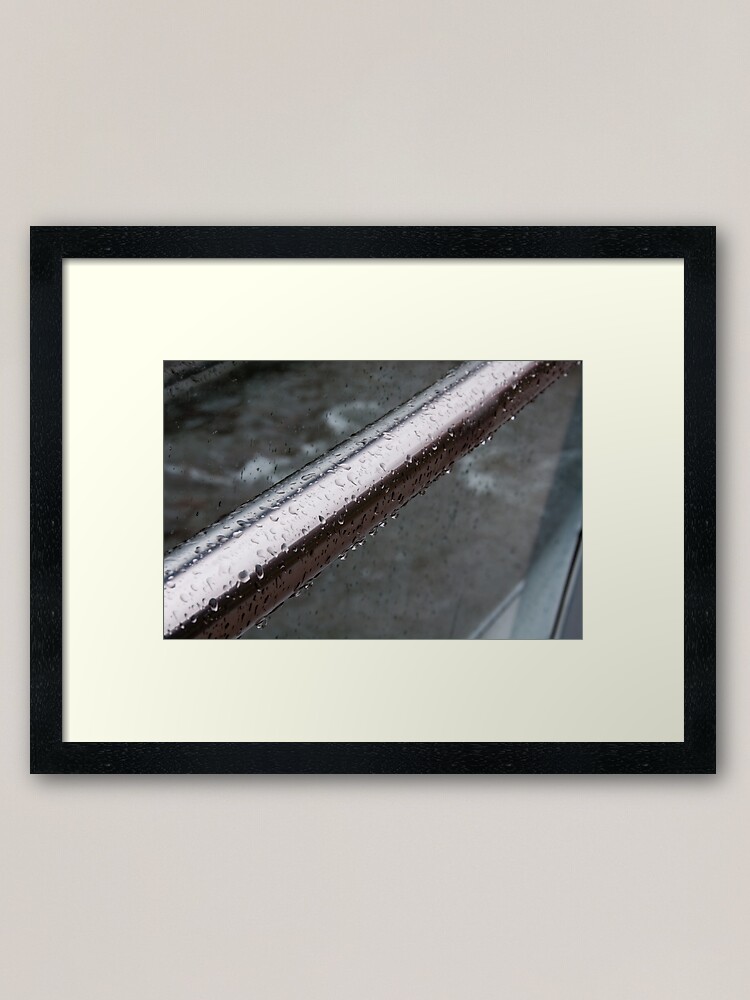 Alternate view of Raindrops on a Railing, Bolzano/Bozen, Italy Framed Art Print