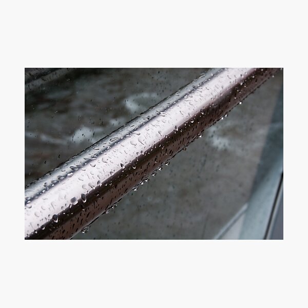 Raindrops on a Railing, Bolzano/Bozen, Italy Photographic Print