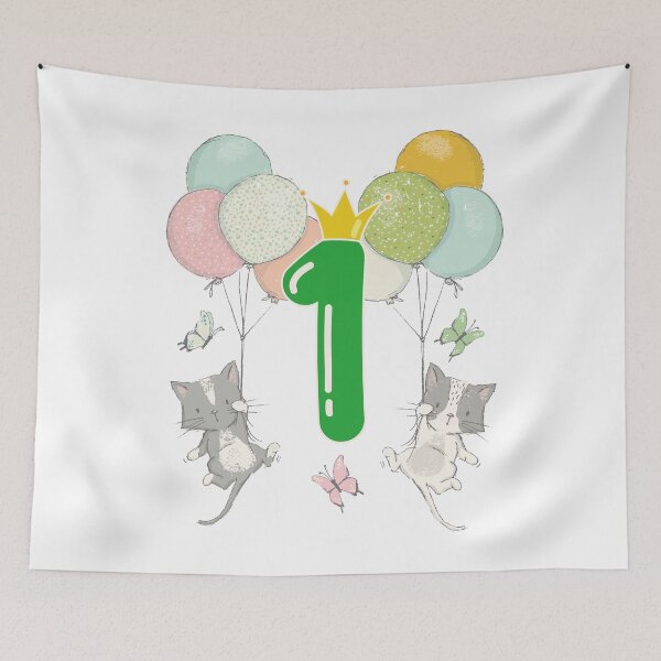 Item preview, Birthday 1 year Cats designed and sold by catsandmore.