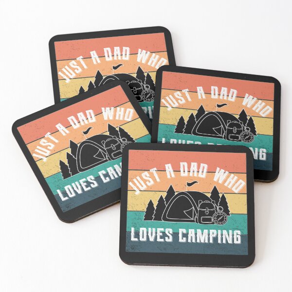 Item preview, Just a dad who loves camping outdoors lover retro design designed and sold by DesignsVault.