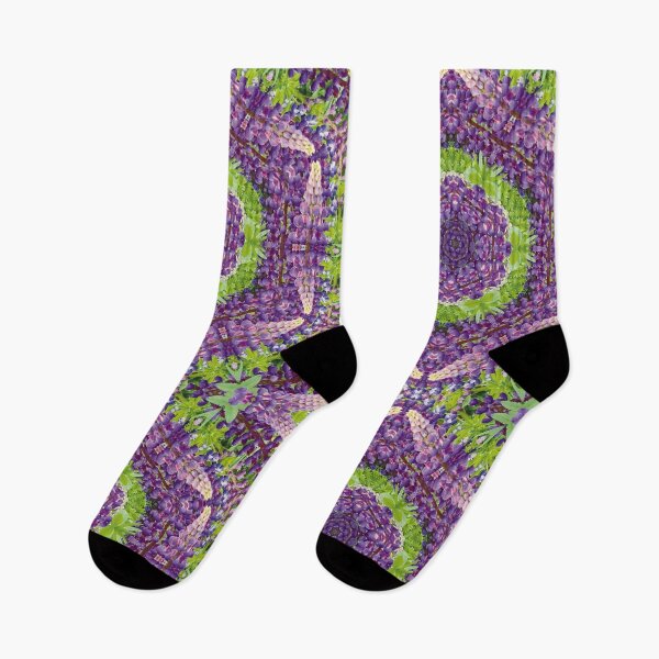 Item preview, Lupin Flower Kaleidoscope Starburst Mandala in Purples, Pink and Green designed and sold by BoundedChaos.