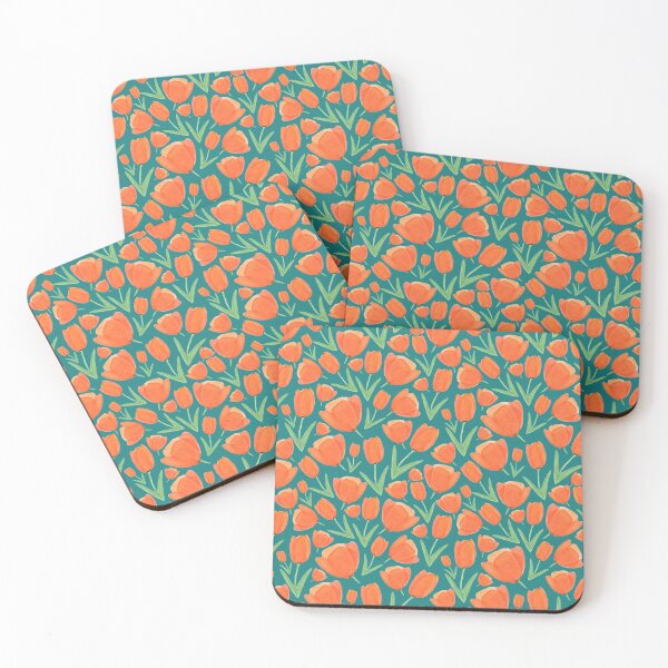 Item preview, Watercolor Orange Tulip Floral Pattern Cottage Core designed and sold by SD-illustration.