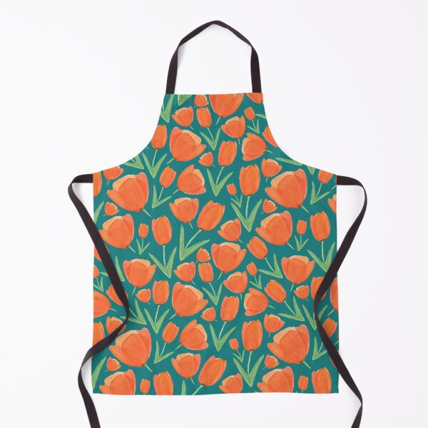 Item preview, Watercolor Orange Tulip Floral Pattern Cottage Core designed and sold by SD-illustration.