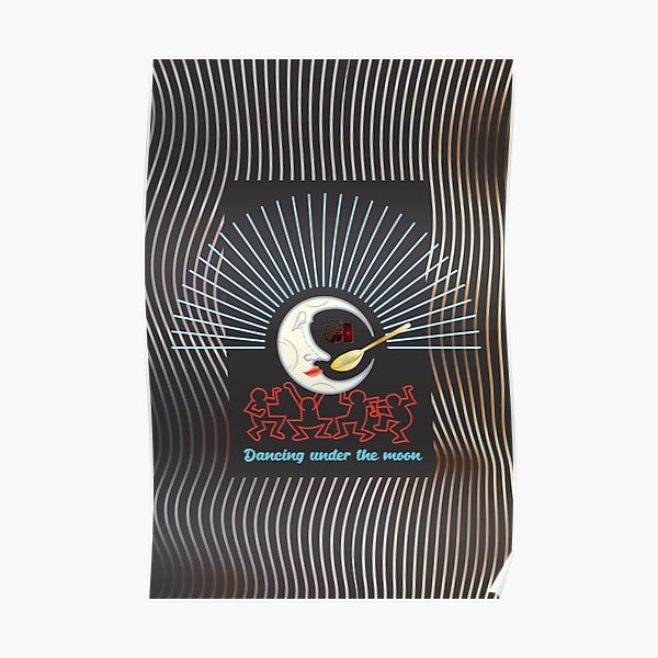 Dancing under the moon - Moon spoon (Studio 54) Poster