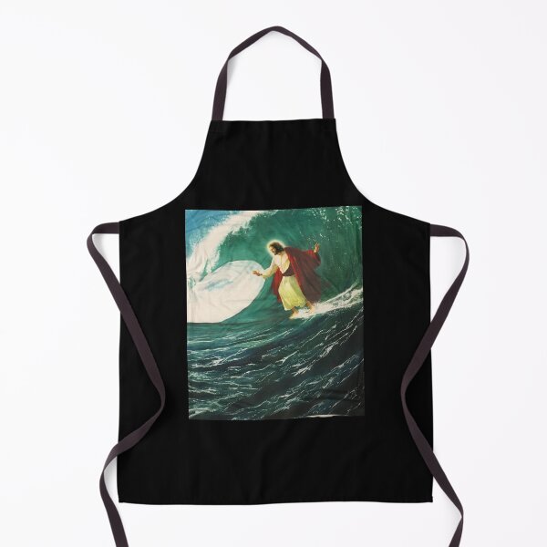 Item preview, Surfing Jesus Tshirt black designed and sold by thenewnormality.
