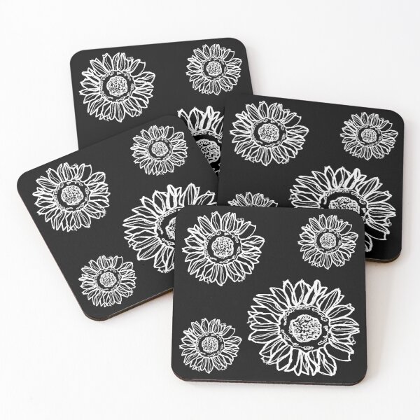 Item preview, Black and White Sunflower Plant Artwork designed and sold by badlydrawnbabe.