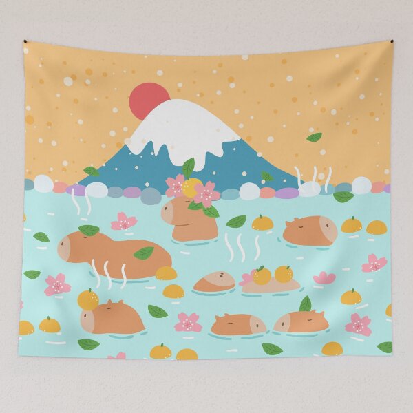 Item preview, Japanese Capybara Hot Spring designed and sold by Lulupainting.