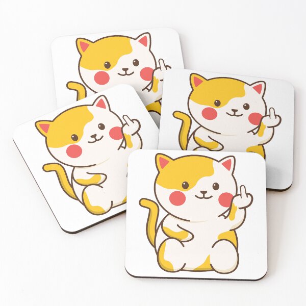 Item preview, cute cat fuck off emoji kawaii designed and sold by PabsCellaneous.