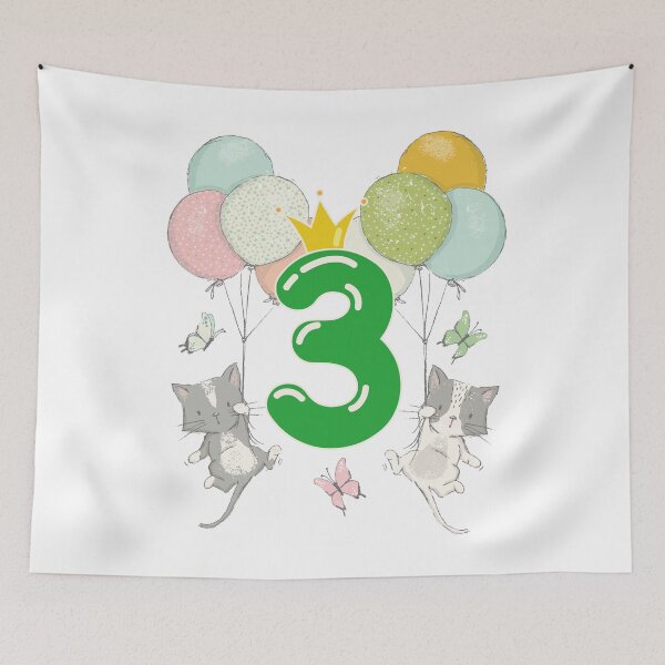Item preview, Birthday 3 year Cats designed and sold by catsandmore.