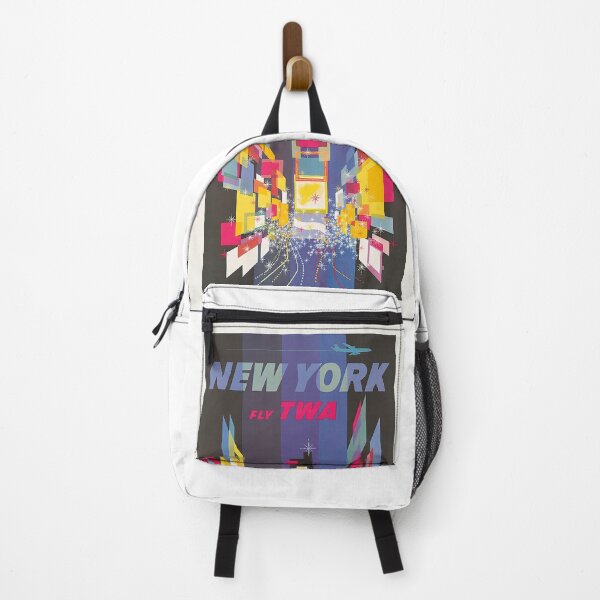 Item preview, New York poster, Fly TWA, vintage poster, colorful New York, geometric Times Square designed and sold by Nostrathomas66.