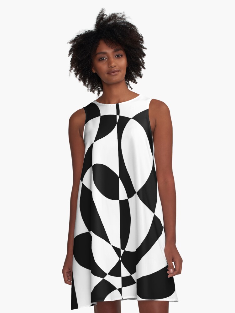 1960s black and white dress