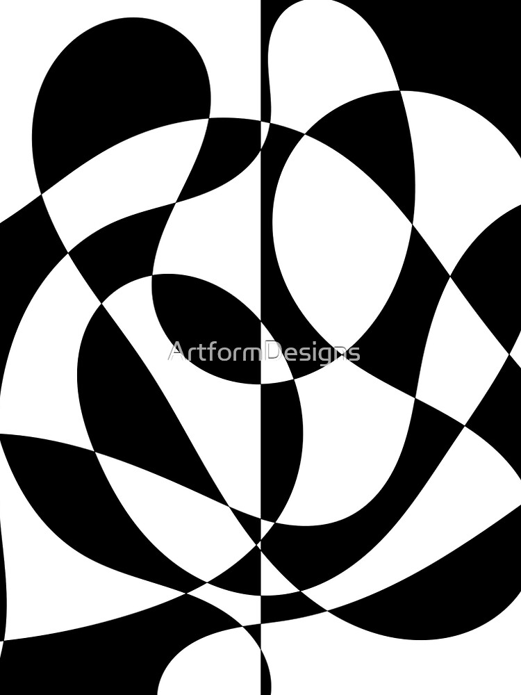 Thumbnail 4 of 4, A-Line Dress, 1960's Black and White Abstract designed and sold by ArtformDesigns.