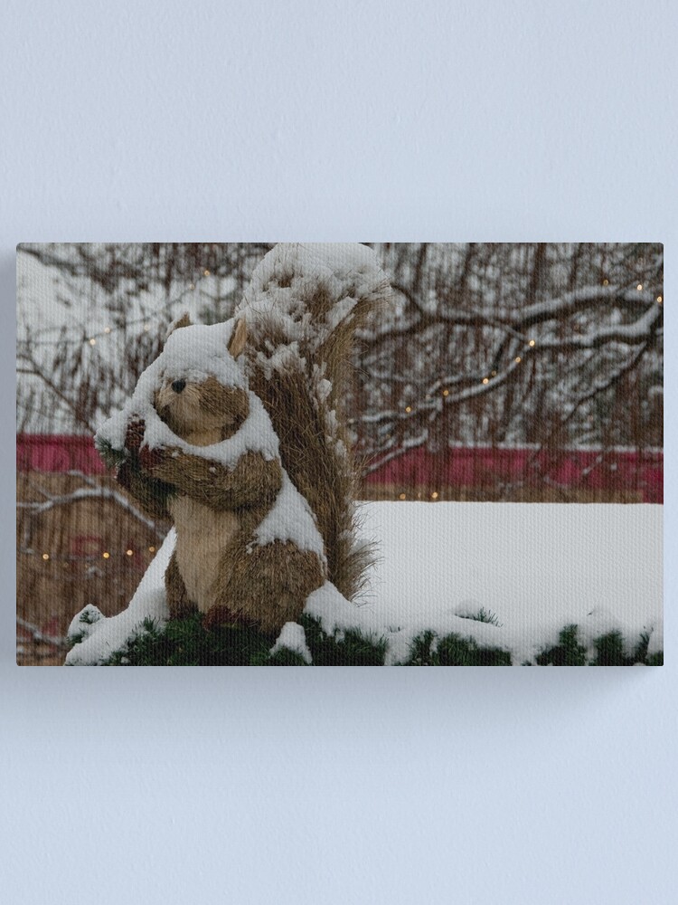 Alternate view of Snow covered animal figure, Christmas Market, Bolzano/Bozen, Italy Canvas Print