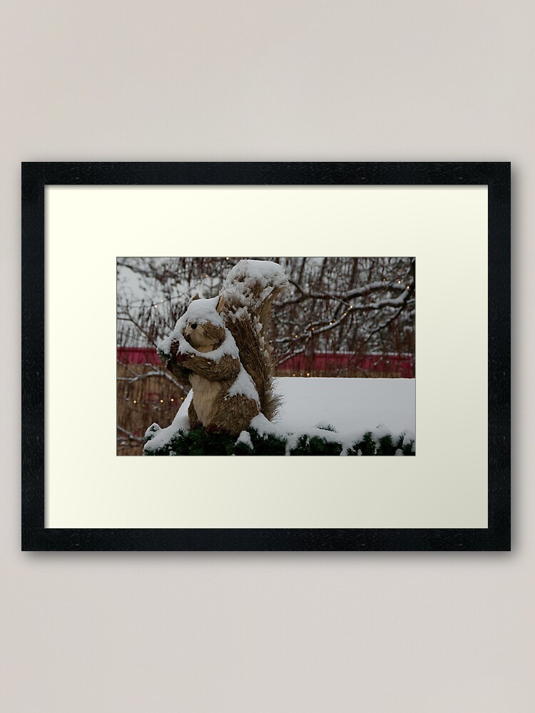 Alternate view of Snow covered animal figure, Christmas Market, Bolzano/Bozen, Italy Framed Art Print