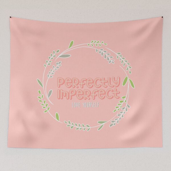 Item preview, Perfectly Imperfect - Love Yourself - Motivate Quote For Her - Pink Wreath Monogram designed and sold by Trista Designs.