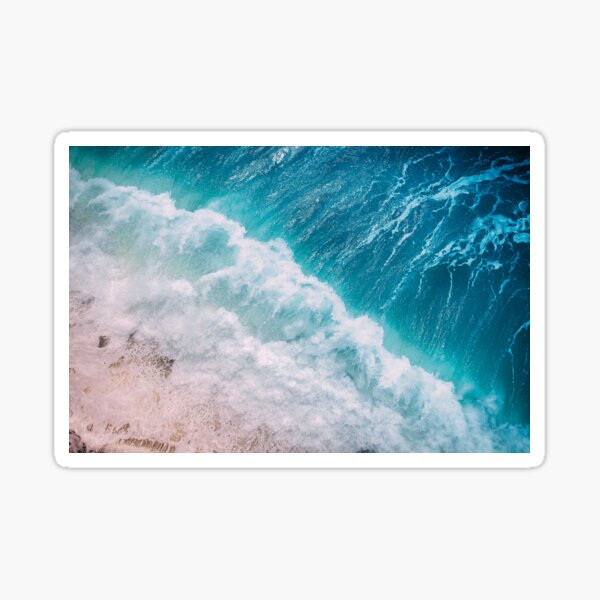 Aerial Photo of Blue Ocean Waves Sticker