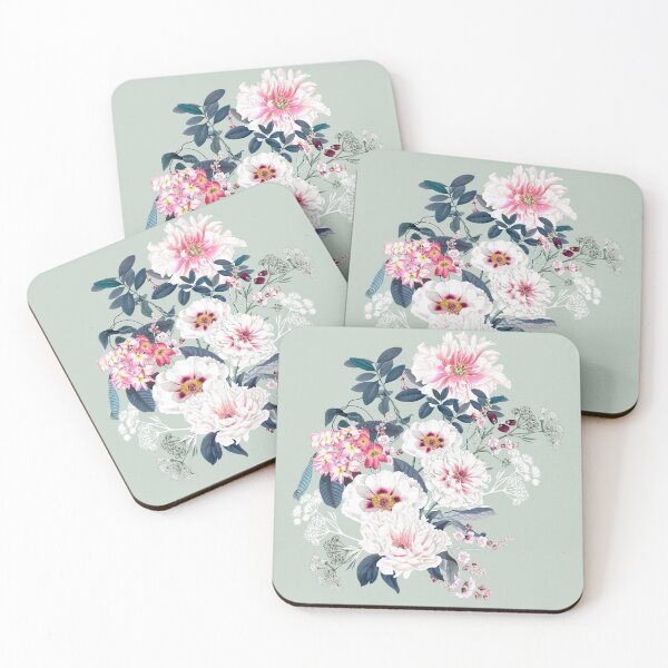 Item preview, Vintage Beauty Florals on Green designed and sold by meggydesigns.