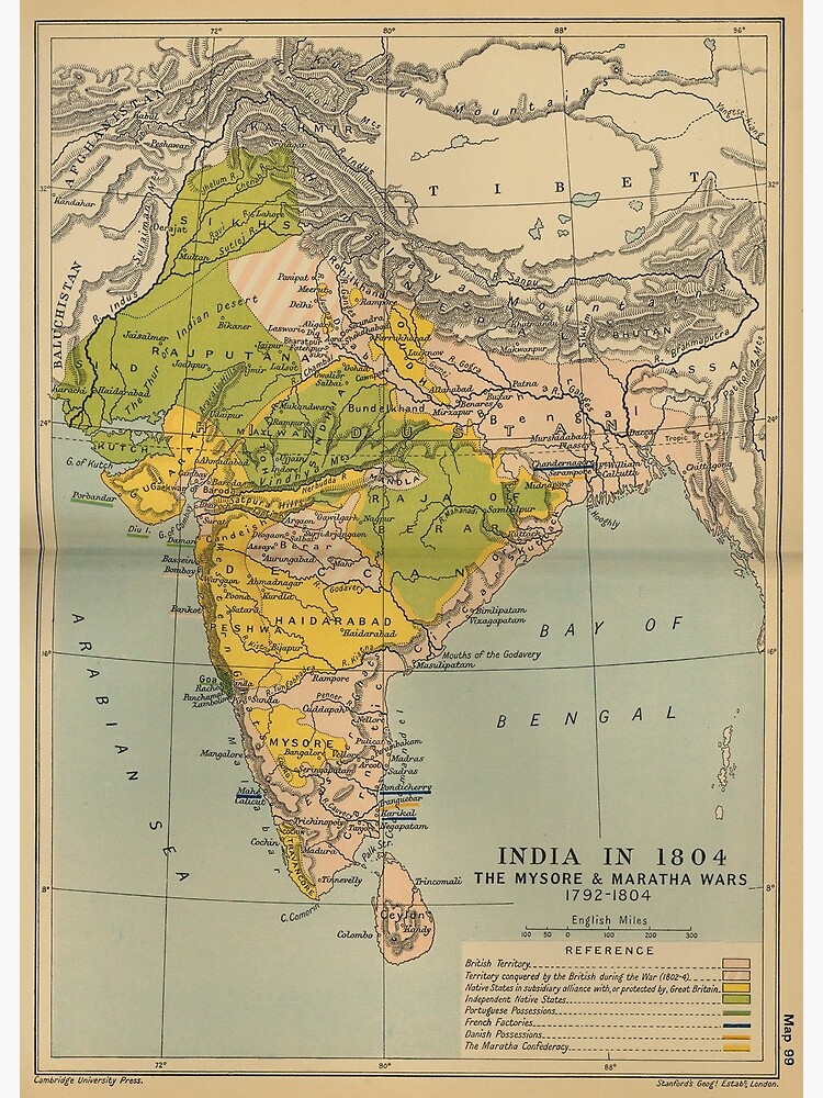 Mysore In India Map Vintage India Maratha And Mysore War Map (1804)" Greeting Card By  Bravuramedia | Redbubble