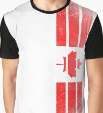 Canadian American Flag - Half Canadian Half American Graphic T-Shirt