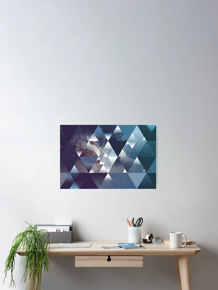 Thumbnail 2 of 3, Poster, Abstract Triangles designed and sold by creaturebean.