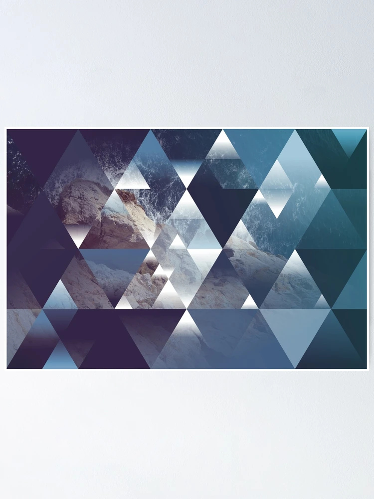 Thumbnail 1 of 3, Poster, Abstract Triangles designed and sold by creaturebean.