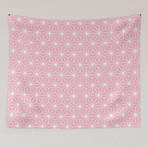 Item preview, Cherry Blossom Pink White Asanoha - Japanese Traditional Pattern designed and sold by KinitaDesign.