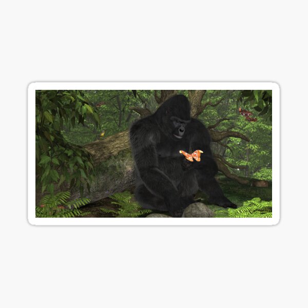 Gorilla and the Moth Sticker