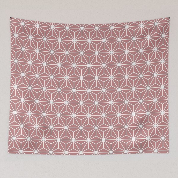 Item preview, Old Rose Pink White Asanoha - Japanese Traditional Pattern designed and sold by KinitaDesign.