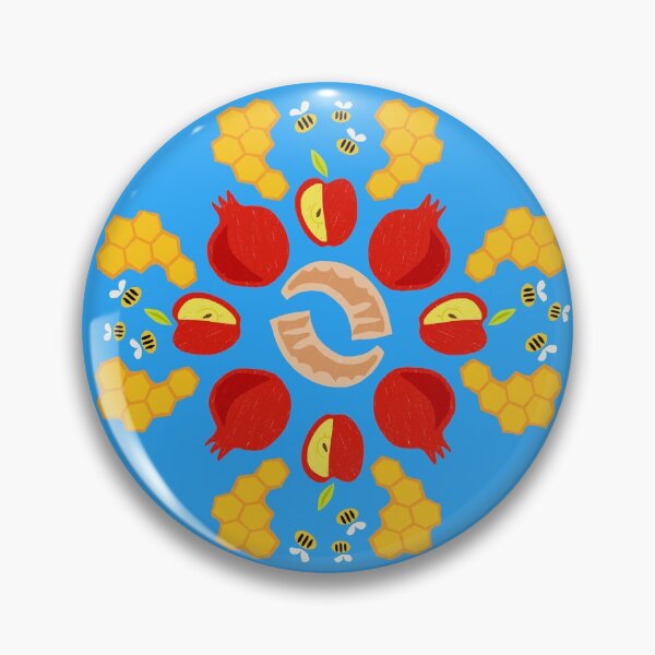 Item preview, Rosh Hashanah Roundel in Mid Blue designed and sold by TillaCrowne.