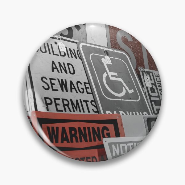 Selective Color Vintage Signs Red Pin
