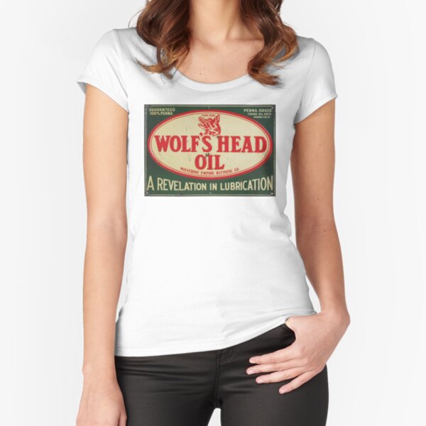 Vintage Motor Oil sign Fitted Scoop T-Shirt