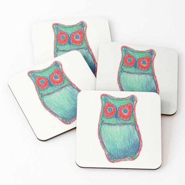 Item preview, Búho (verde / rojo brillante) designed and sold by MentaLee.
