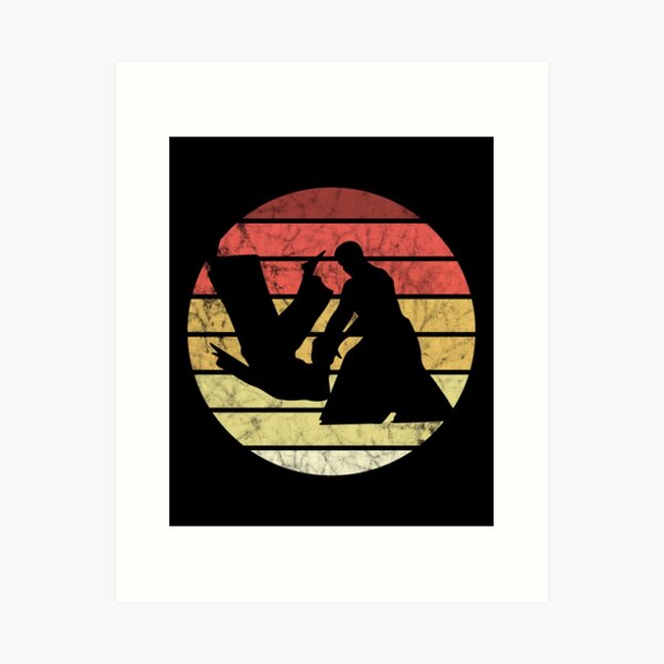 Artikel-Vorschau von Retro Aikido Japanische Aikido Kampfkunsttechniken, designt und verkauft von Nessshirts.