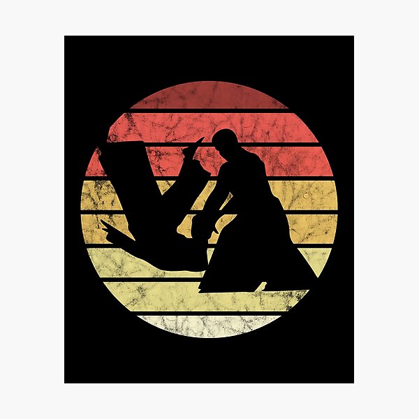 Artikel-Vorschau von Retro Aikido Japanische Aikido Kampfkunsttechniken, designt und verkauft von Nessshirts.
