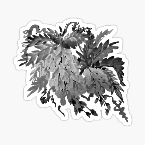 Copy of happyfish33_flower2_Gray Sticker