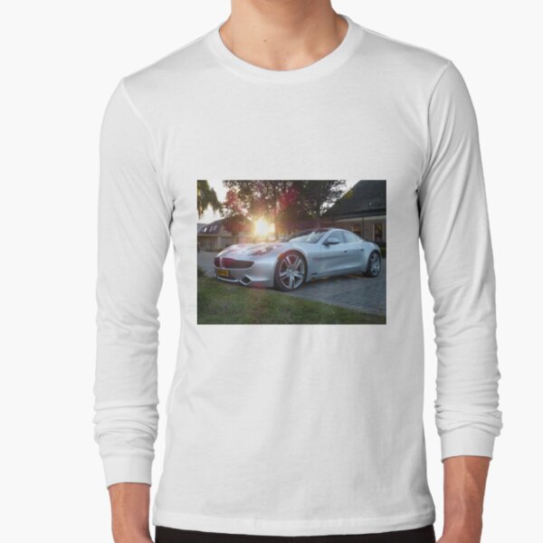 2012 Fisker Karma electric supercar against a sunset Long Sleeve T-Shirt