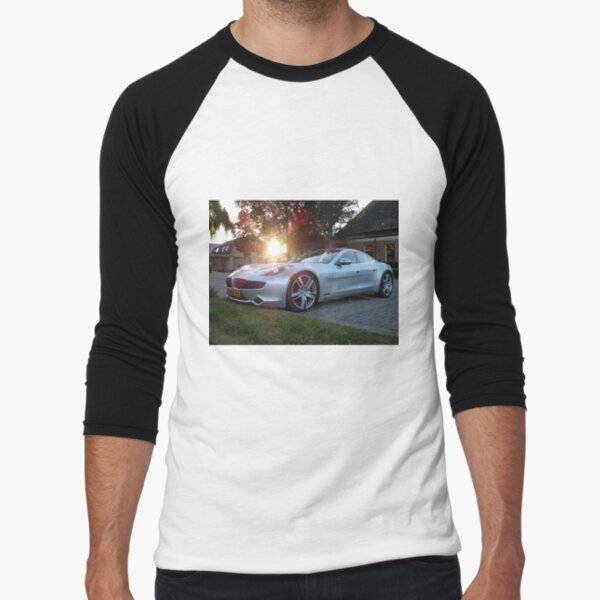 2012 Fisker Karma electric supercar against a sunset Baseball ¾ Sleeve T-Shirt