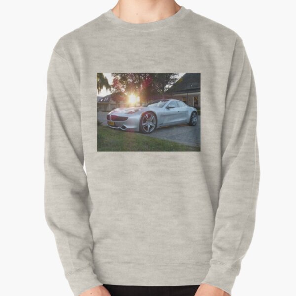 2012 Fisker Karma electric supercar against a sunset Pullover Sweatshirt