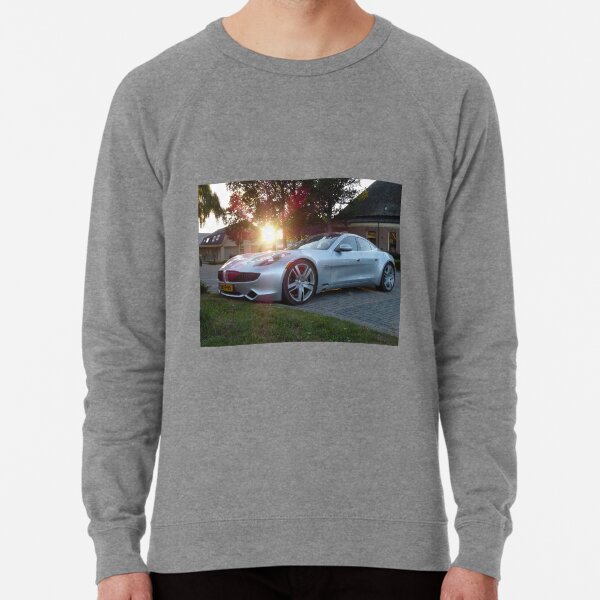 2012 Fisker Karma electric supercar against a sunset Lightweight Sweatshirt