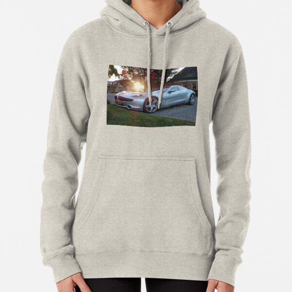 2012 Fisker Karma electric supercar against a sunset Pullover Hoodie
