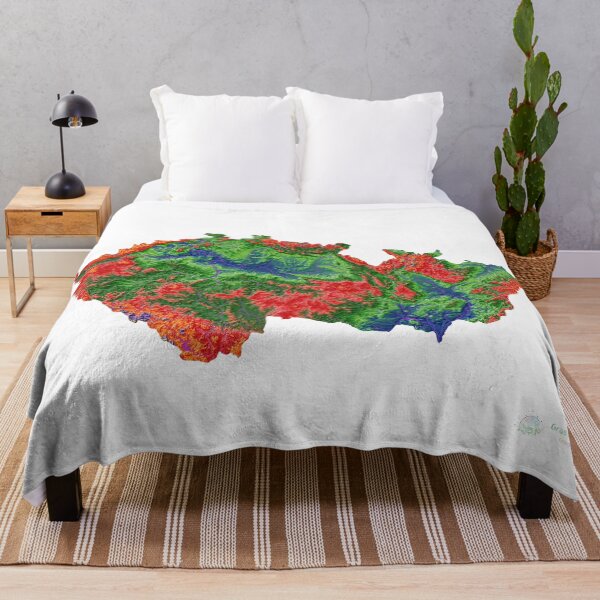 Item preview, Czechia Elevation Map in Unique Colours with White Background designed and sold by GrasshopperGeo.