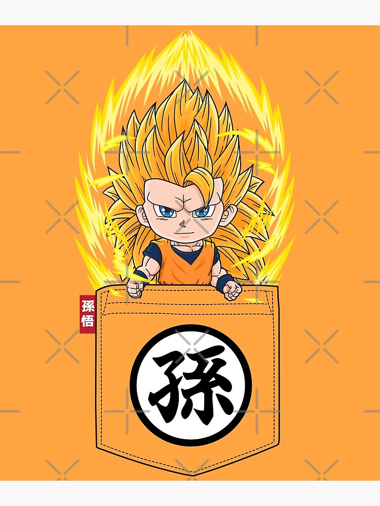 Pocket Chibi Legendary Super Saiyan 4 Goku | Art Print