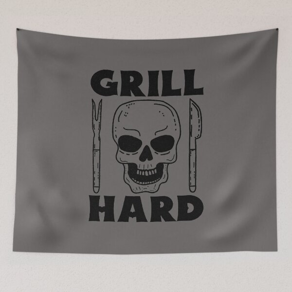 Item preview, Grill Hard, BBQ Grilling Skull designed and sold by Dan66.