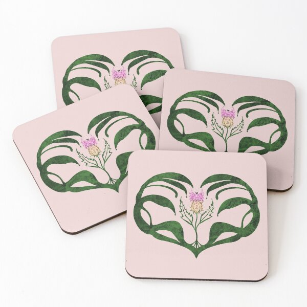 Item preview, Grunge Painted Thistle in Heart of Leaves designed and sold by FringyGingy.