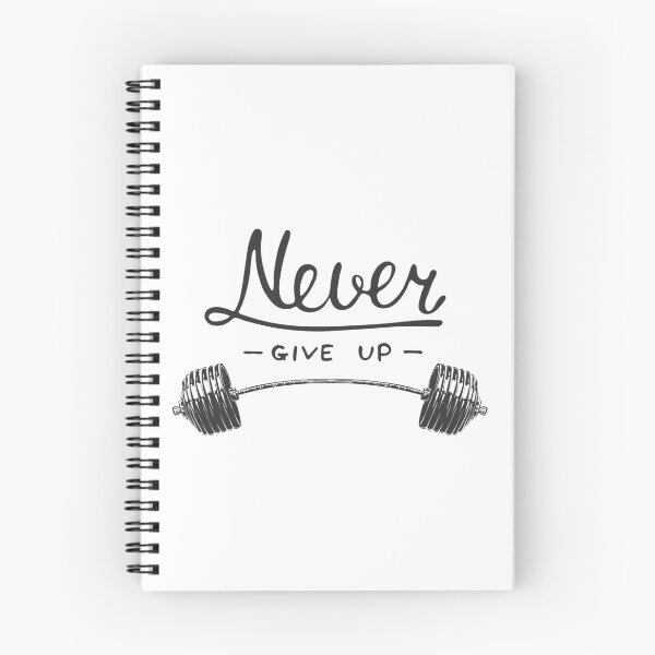 Aperçu de l'œuvre N'abandonnez jamais le t-shirt de citation de lettrage de sport de motivation créée et vendue par MiaAkimo.