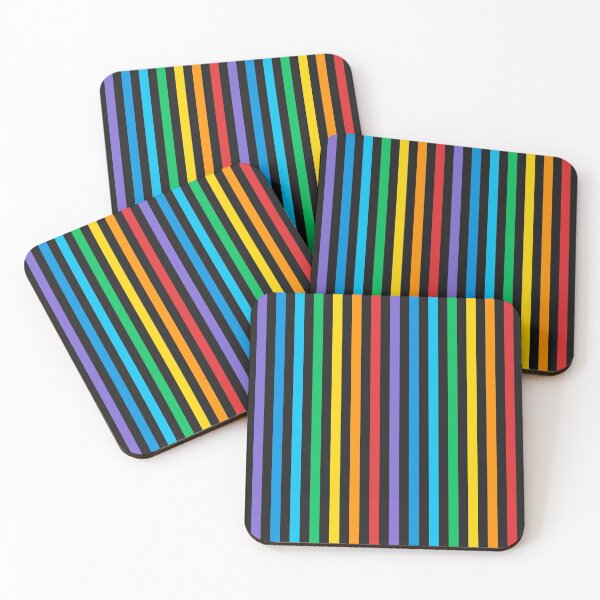 Item preview, “Rainbow Stripes” on black  designed and sold by FarmersCottage.